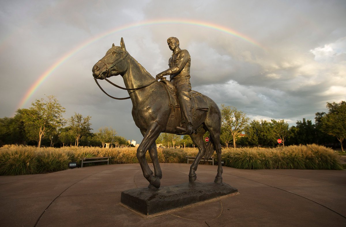 Today would be Will Rogers' 140th birthday. I dug through my personal archive for some of my photos of the statue of him and Soapsuds from the past few years.Riding into the Sunset through a variety of weather events.