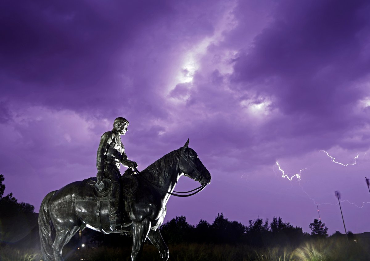 Today would be Will Rogers' 140th birthday. I dug through my personal archive for some of my photos of the statue of him and Soapsuds from the past few years.Riding into the Sunset through a variety of weather events.