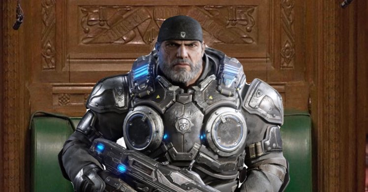 ‘ORDER! ORDER!’War veteran and new speaker of the house, Marcus Fenix, struggles on his first day in the House of Commons.