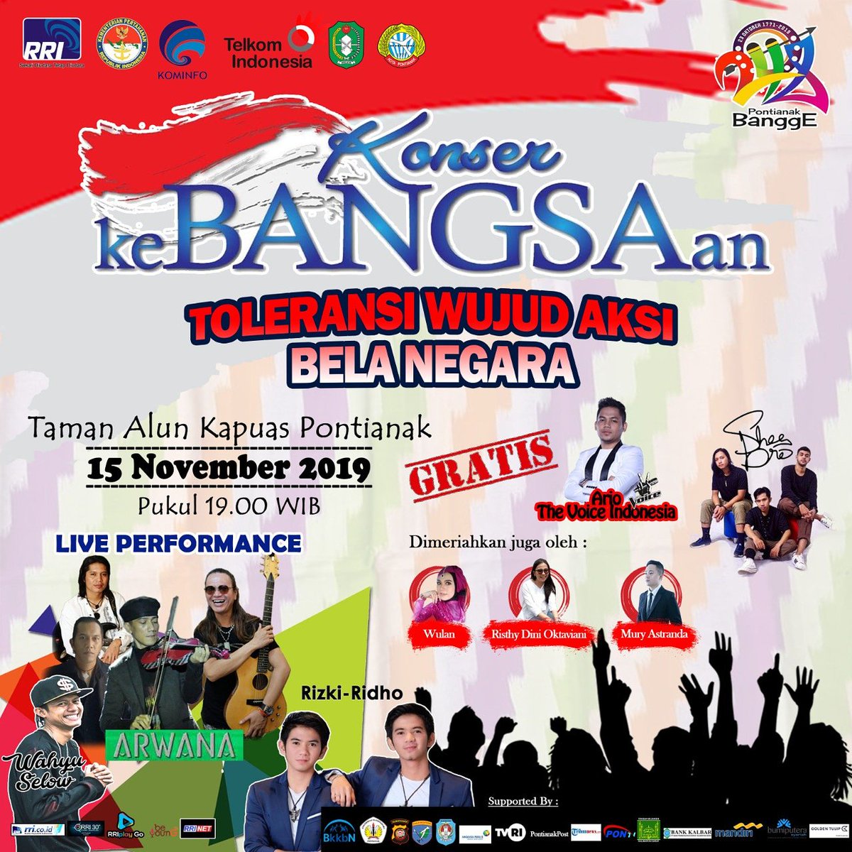 Pro1RRISeiliat's tweet photo. #KonserKebangsaanPTK
#RRIKonserKebangsaan
#RRIIndieBandPtk
#NumpangNampang
#RRILiveMusicPtk
#RRI #RRIPlayGo
#RRIPlay
#RRINet
#RRIBeyoung
#RRI30Detik
#RRIOnline
#RRIDigital
#RRINow
#RRIWow
#RRIRadio
#RRILiveMusic
#RadioVisual
#RadioKeren
#Radio
#RRIObrolanBudyaa https://t.co/9YMHYpYMrt