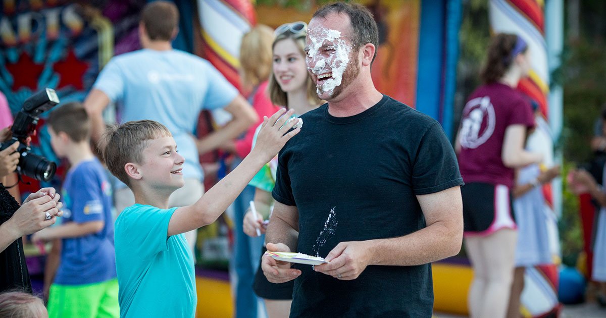 Would you take a pie to the face to make a child smile? We’re all about creating laughter and joy at #GiveKidsTheWorld! 😄