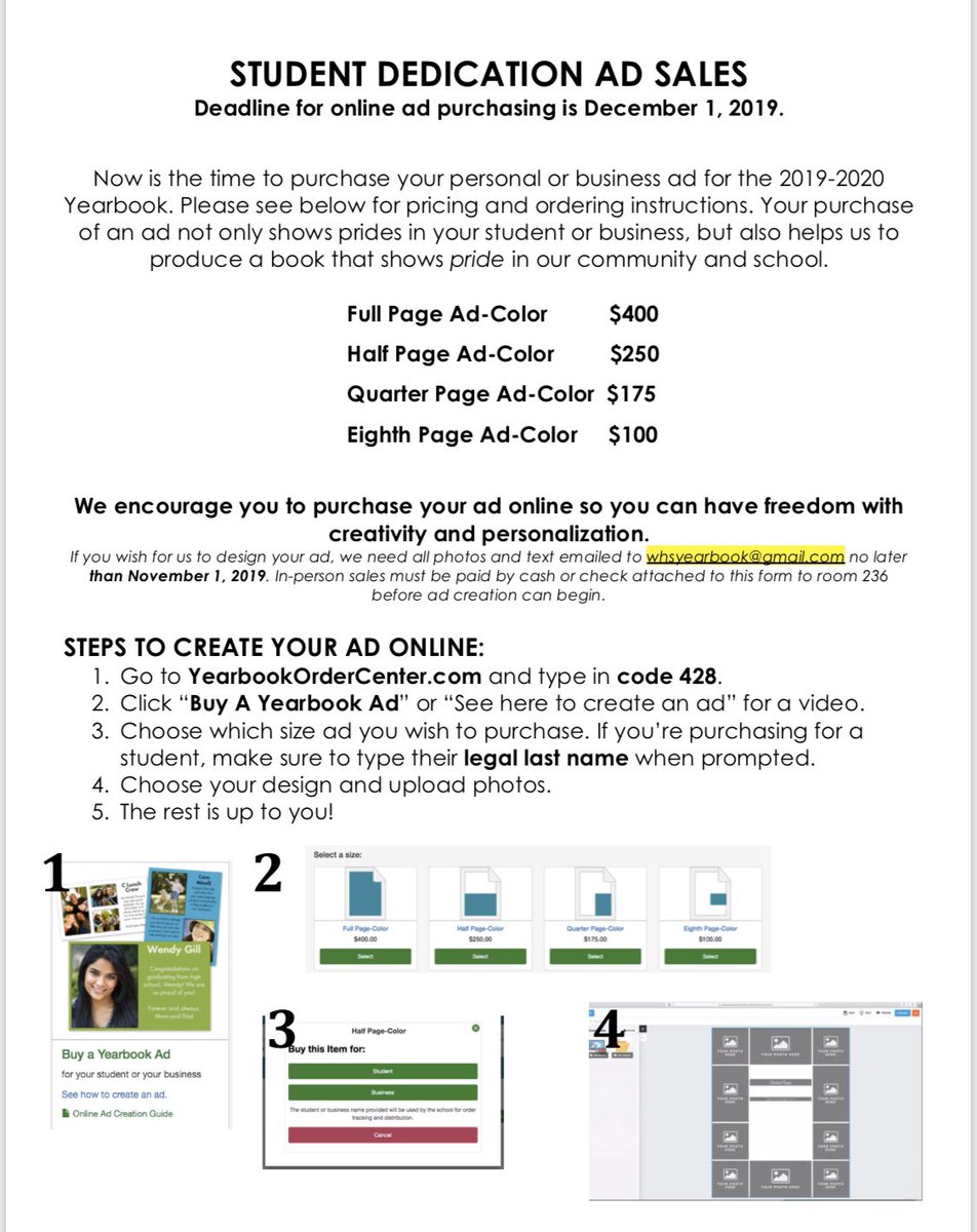 ‼️ SENIORS: ad space is filling up fast-limited space available! Get yours ASAP, due by Dec. 1! Go to: Yearbookordercenter.com code 428 ‼️ <a href="/WhartonWildcats/">Wharton High School</a> <a href="/WhartonBoosters/">Wharton Boosters</a> @WildcatYBK <a href="/Wharton_PTSA/">Wharton PTSA</a> <a href="/SgaWharton/">Wharton_SGA</a>