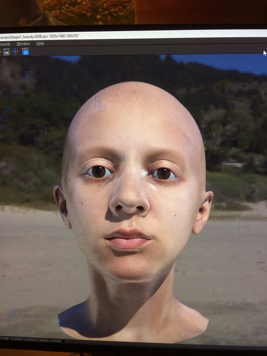 Akalys2's tweet photo. Un premier test d’albedo sur mon visage! Mon lighting est un peu à revoir mais ça prend forme et ça fait bizarre! https://t.co/oNJxxAdTDg
