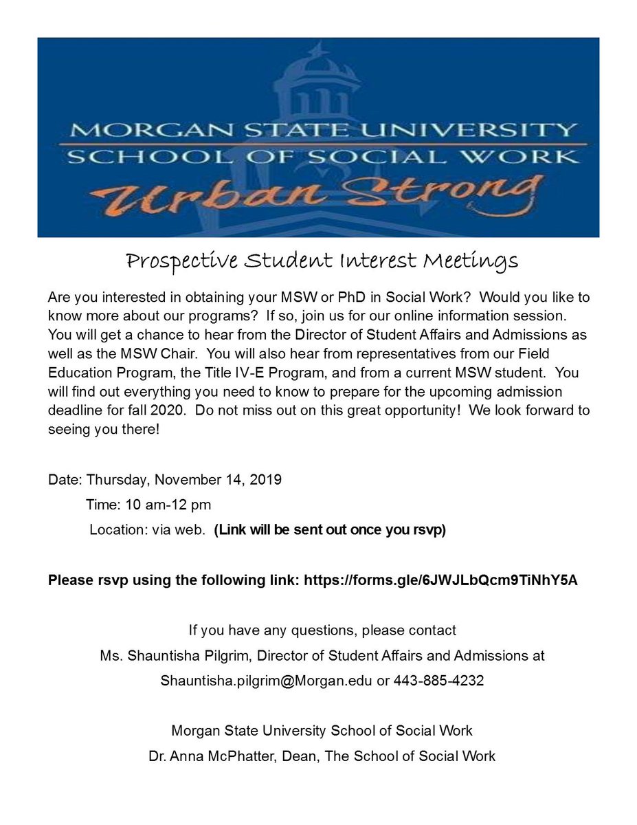 The application deadline is quickly approaching. If you are interested in learning more about our programs, please join us. RSVP using the following link: forms.gle/6JWJLbQcm9TiNh…