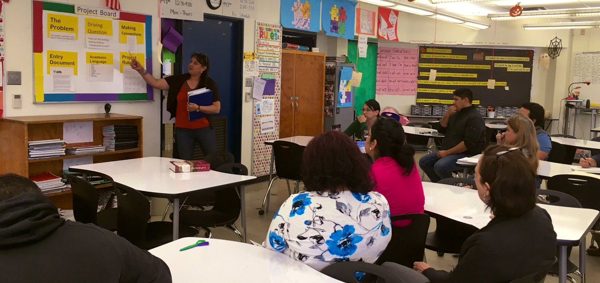 SaldanaMissy's tweet photo. Oso New Tech teachers presented their project boards to their colleagues during a learning walk today. Takeaways, ah-ha’s, and next steps. #Collaboration A team to plans together, succeeds together! #ProjectBoards #Audience #Why https://t.co/dBqzClCdqy