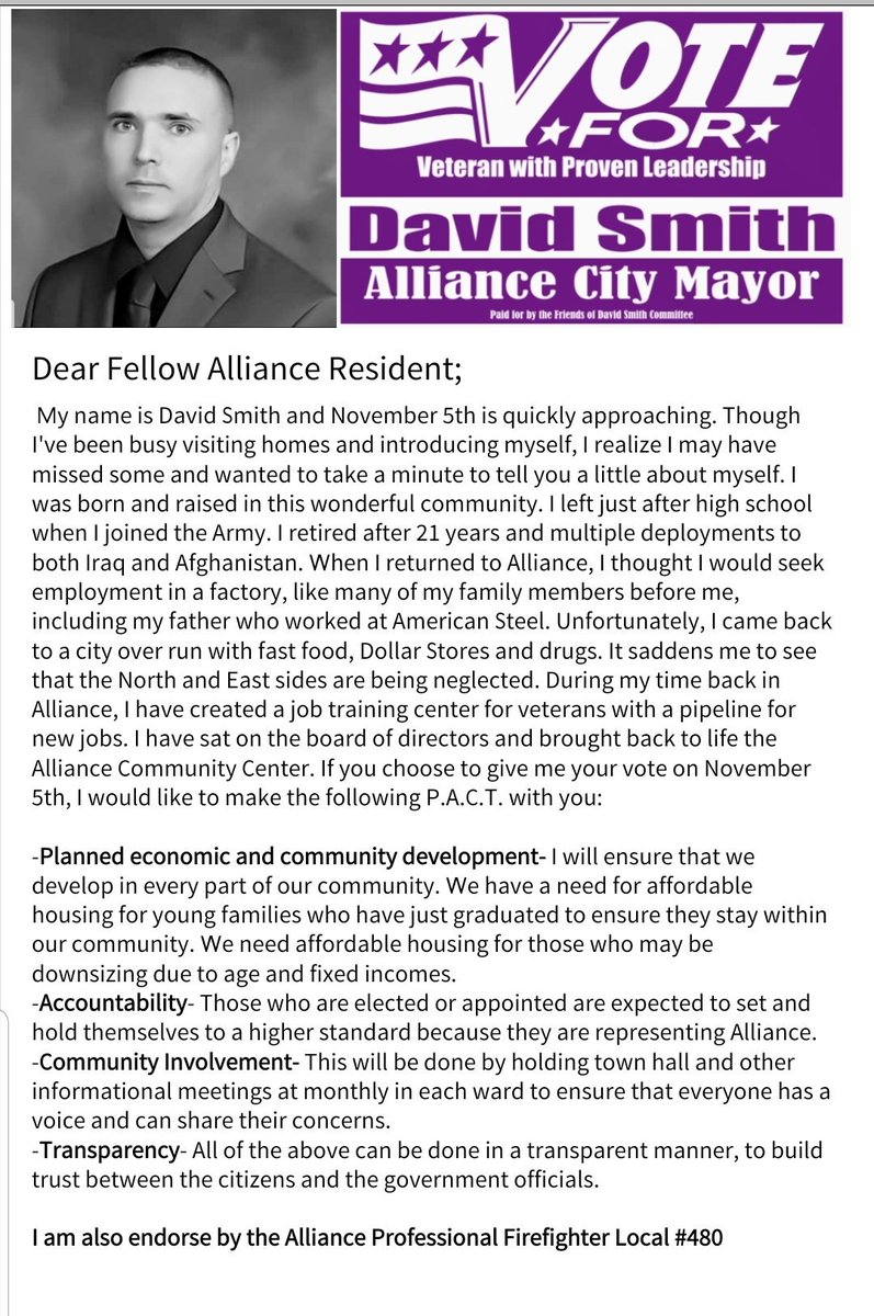DSmithForMayor's tweet image. It's been a busy campaign knocking on hundreds of doors and meeting so many wonderful people. Many were hand delivered this letter. For any who may have been missed, I apologize and hope you'll take a moment to read. #votefordavidsmith facebook.com/VoteDavidSmith/