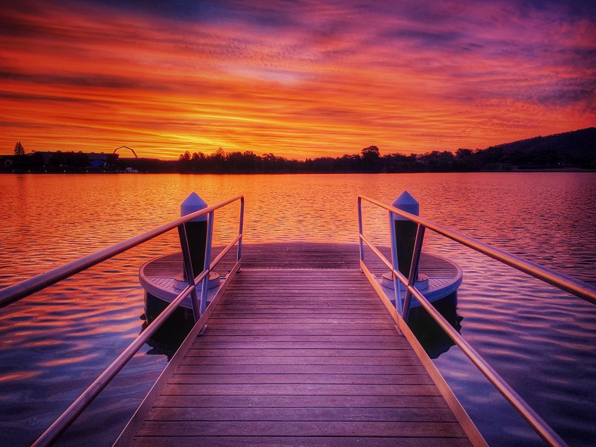 If you need us we'll just be hanging at the end of this pier with @fescheidel, taking in one of Canberra's famous sunsets. #VisitCanberra
