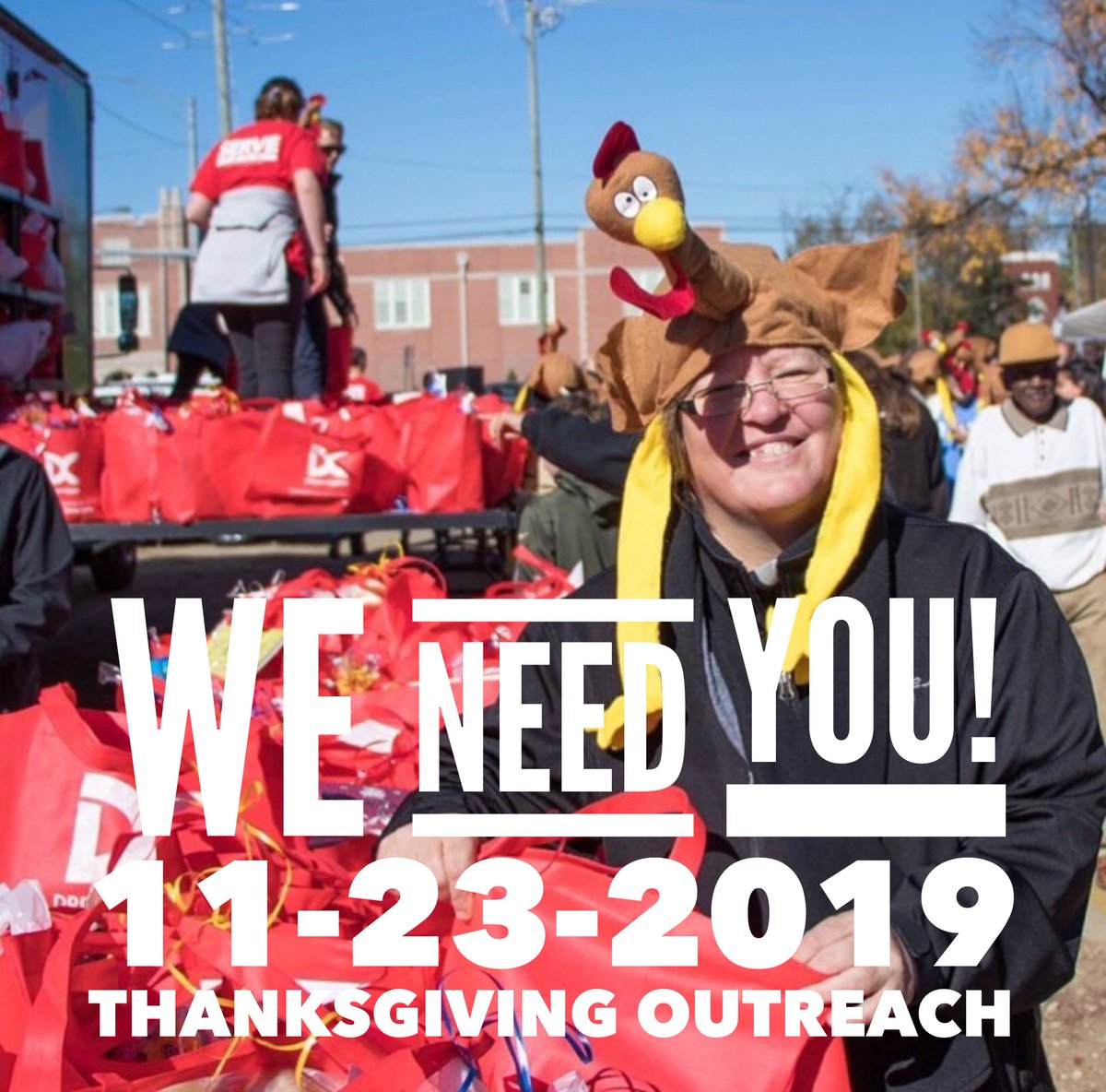We need YOU to help us assemble or deliver Thanksgiving meals! Sign up on the SERVE app today! #thanksgiving #thanksgivingoutreach #serve #outreach