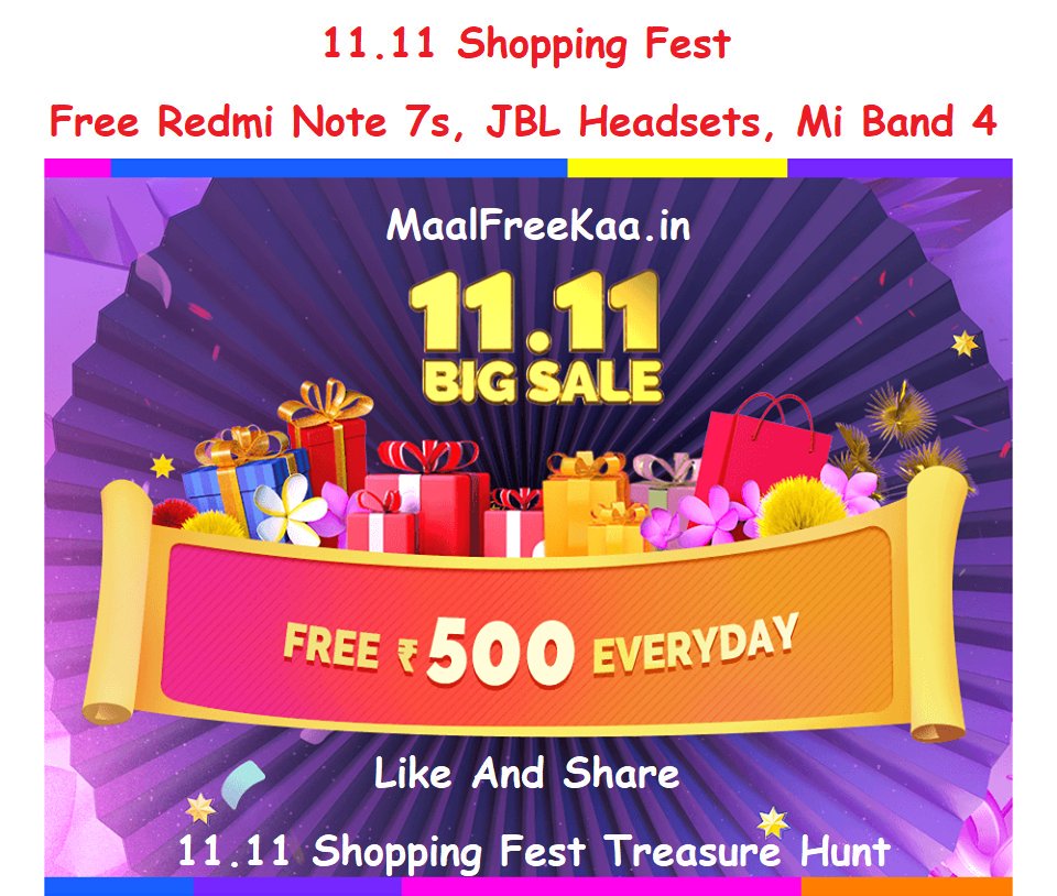 MaalFreeKaa's tweet image. 11.11 Shopping Fest Get #Free #RedmiNote7s Win #Prize #Contest #Contest #Treasure #LuckyWheel #LuckyDraw #Flashsale #PriceDrop #Freebie #Loot

#Play Here #MaalFreeKaa
maalfreekaa.in/2019/11/1111-s…