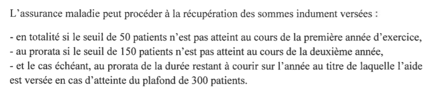Est ce que l'on appelle pas cela la "double peine"? #remunerationIPA
➡️Pas d'atteinte du nombre de patients = pas de revenus (et pas possible complément hors salariat, si aide)
➡️remboursement de l'aide 
En gros, on t'aide à installer et si tu n'y arrives pas, ben tu rembourses😫