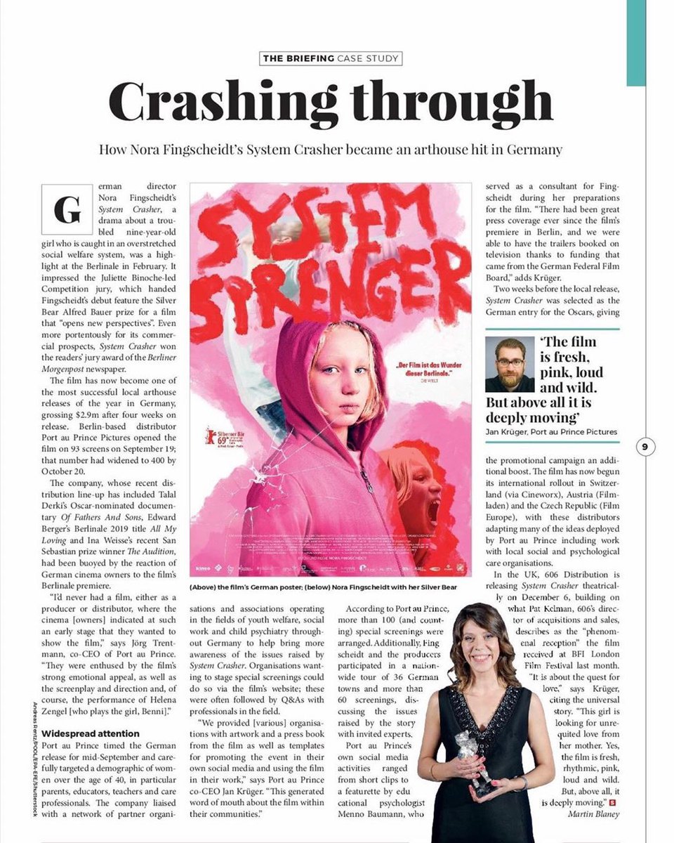 💥❤️⚓️
thx @Screendaily for this article!
#systemsprengerfilm #systemcrasher #norafingscheidt #weydemannbros #helenazengel #portauprincefilms #tomhanks #germanoscarentry #albrechtschuch #peterhartwig #berlinale2019 #silbenerbär #zdf #daskleinefernsehspiel #omaingefilm