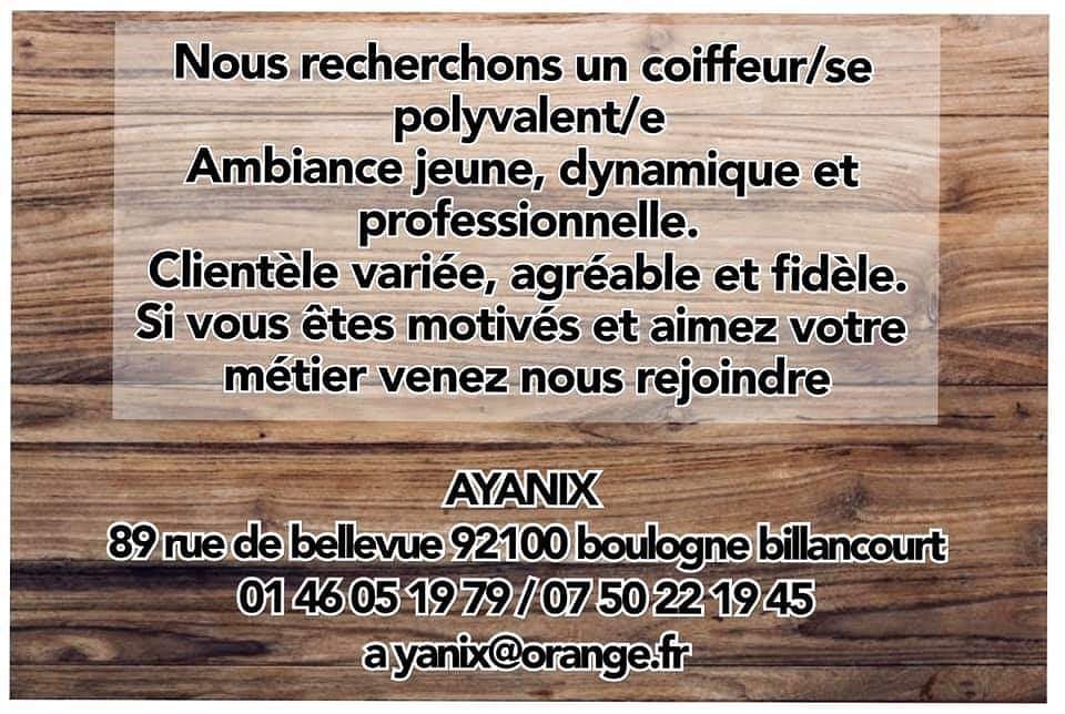 ALERTE JOB DANS LE QUARTIER.  Ayanix recherche un.e perle pour son salon de coiffure
➡️ Allez le voir au 89 rue de Bellevue 😉