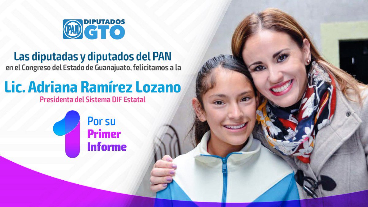 DiputadosPANGto's tweet photo. Felicitamos a su Presidenta @AdrianaRamLoz y a todo el equipo @difgto por todo el trabajo realizado en beneficio de las familias guanajuatenses #FamiliasConGrandeza
#1InformeDIF https://t.co/tF6XDPLwTy