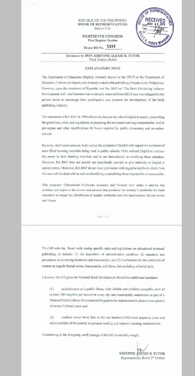 NewsWithSense's tweet image. JUST IN: Rep. Alexie Tutor has just filed the proposed EDUCATIONAL TEXTBOOKS ACCURACY &amp;amp; VERACITY ACT which seeks to improve the system that produces the country’s textbooks for basic education to ensure the distribution of quality textbooks sans the errors bit.ly/2r6lCBZ