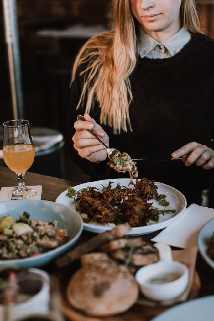 Keeping vegans happy with our Local Eggplant, Zucchini &amp; Onion Fritters!!