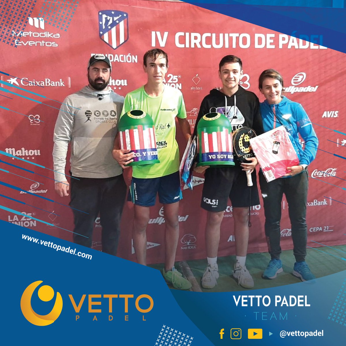 VettoPadel's tweet photo. IV CIRCUITO DE PÁDEL FUNDACIÓN ATLÉTICO DE MADRID.
Felicidades, Campeón‼️ 😘😘
Una gran competición, disfrutando a tope‼️
Enhorabuena #AntonioAlamillo e #IkerRodriguezSanchez‼️
Sois unos cracks‼️👏🏼👏🏼👏🏼
#padel #atletipadel #malaga #vettopadel #vettopadelteam #palavt1 #padelmalaga https://t.co/WIvc90l9gu