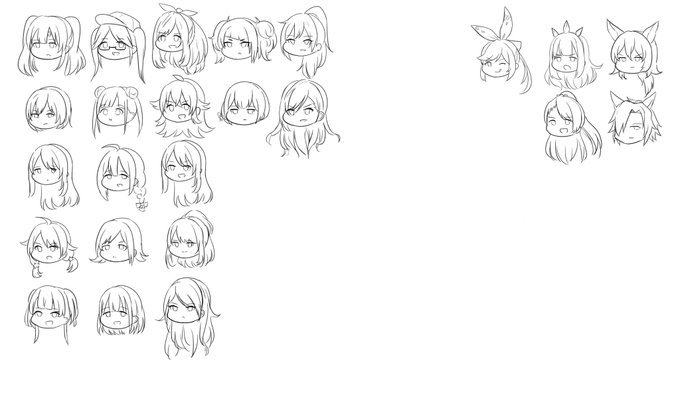 昔自分用に作ったデフォルメ見本だけど 夏葉だけ化け物みたいになってて笑う 