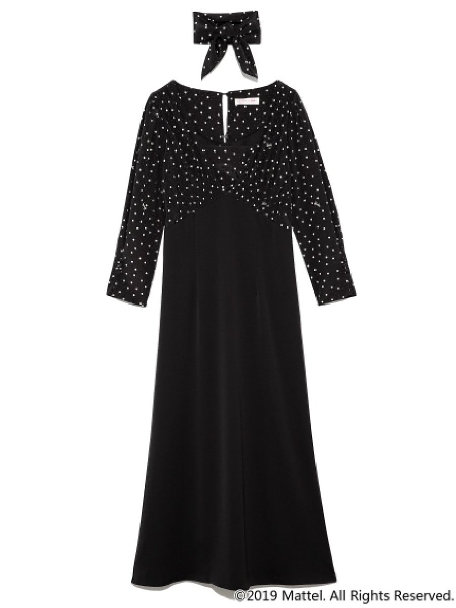 Double Heart ダブルハート على تويتر 先行ご予約アイテム Lily Brown Barbieコラボドット切り替えワンピース Lily Brown Barbie コラボ 身頃はふんわりと スカートはストンと落ちるシルエットが優美な雰囲気に 取り外し可能なスカーフがお洒落