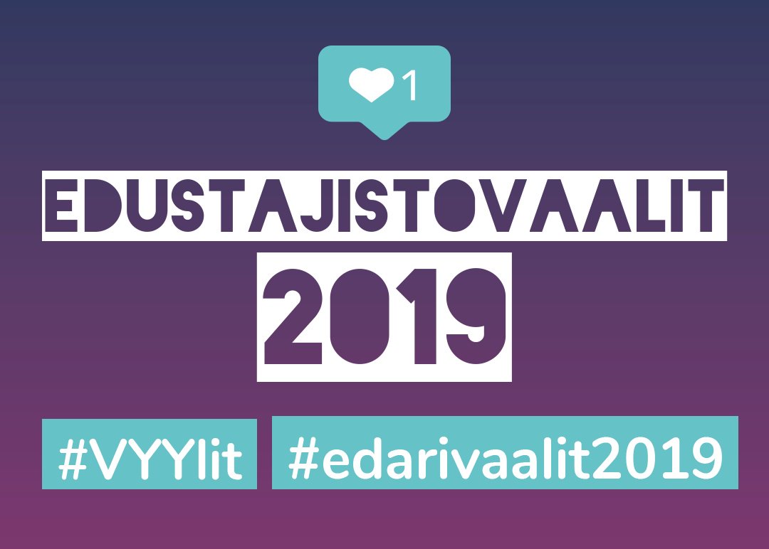 VYYtweets's tweet photo. TÄNÄÄN ON ENSIMMÄINEN VARSINAINEN VAALIPÄIVÄ! 🗳️Edustajisto eli edari on VYY:n korkein päättävä elin. Tämä tarkoittaa sitä, että ylioppilaskunnan toimintaa ohjaavat tärkeimmät päätökset tekevät edaattorit, jotka valitaan näissä vaaleissa. #VYYlit
Äänestä: https://t.co/MWBdvqdQmm https://t.co/GspzjsDkSk