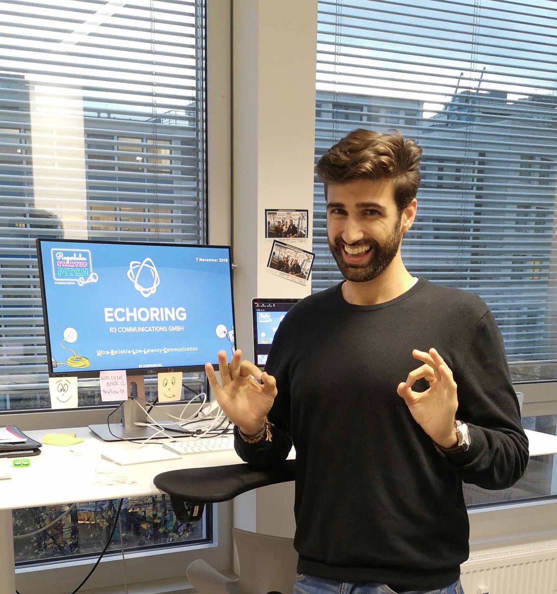 Look how excited @BushXavier is about pitching at the Reeperbahn pitch - At least as much as we are! In 2 days it will be ready. Feel free to reach out to him for a meeting. #echoring #bebold #startup #aerospace #wirelesswarriors #jointherevolution #r3 #Berlin #hamburg