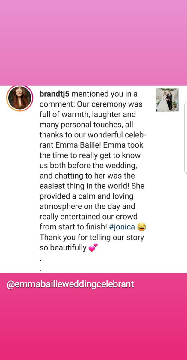 So nice to receive such positive feedback, it spurs me on to better my next ceremony! After all its YOUR very special day. 
#lovemyjob #yourweddingyourway  #humanistweddingcelebrant #uniqueceremony #bespokewedding  #emmabailieceremonies @Ceremonies_UK @humanistwedding