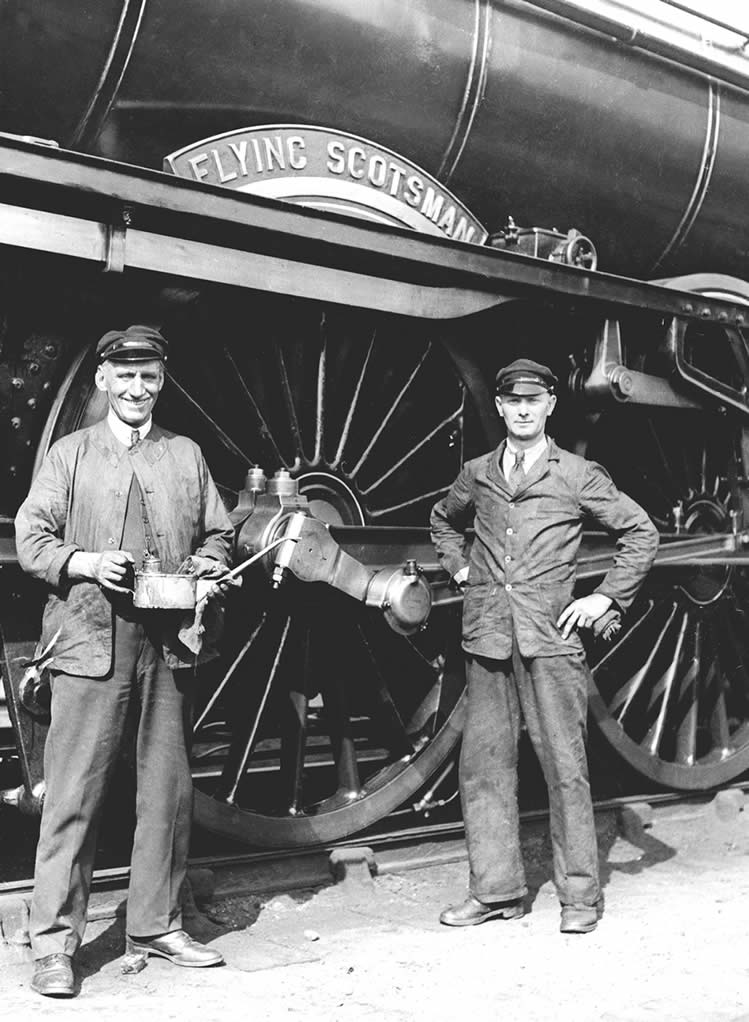 Flying Scotsman reached 100mph on this day in 1934. The driver, Bill Sparshatt (left), said “If we hit anything today, we’ll hit it hard”.