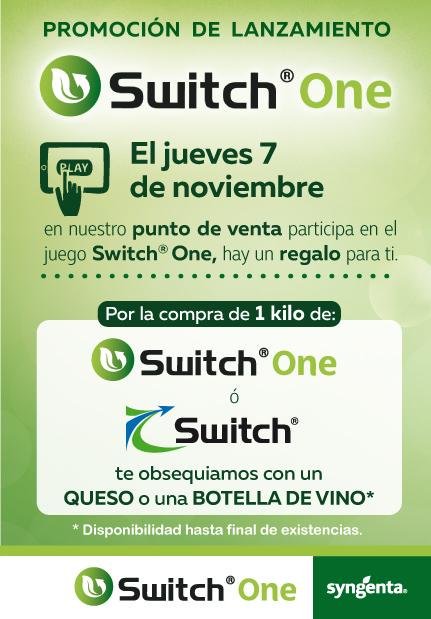 CampoejidoSCA's tweet photo. El próximo jueves 7 de noviembre promoción de lanzamiento de #SwitchOne por la compra de 1 kilo en Switch o Switch One de @Syngenta.
📍¿Dónde? En la Sede Central de Campoejido.
🎁Obsequio de un queso o una botella de vino.
https://t.co/NYymrhkbVI https://t.co/dbNS4UxcVK