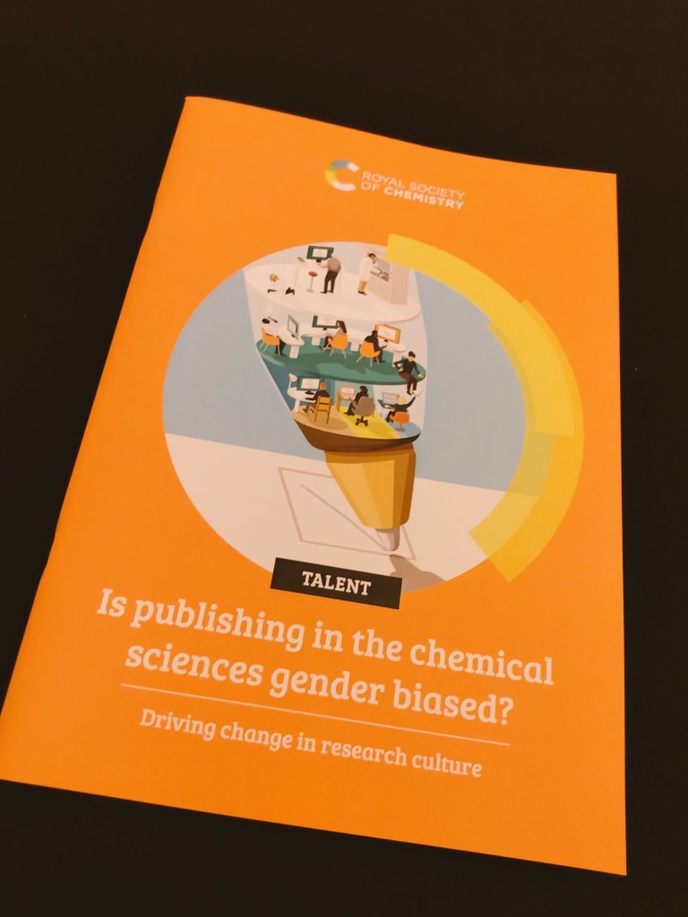 Thrilled to be launching our gender bias in publishing report! Today is an orange day #ChemEquality