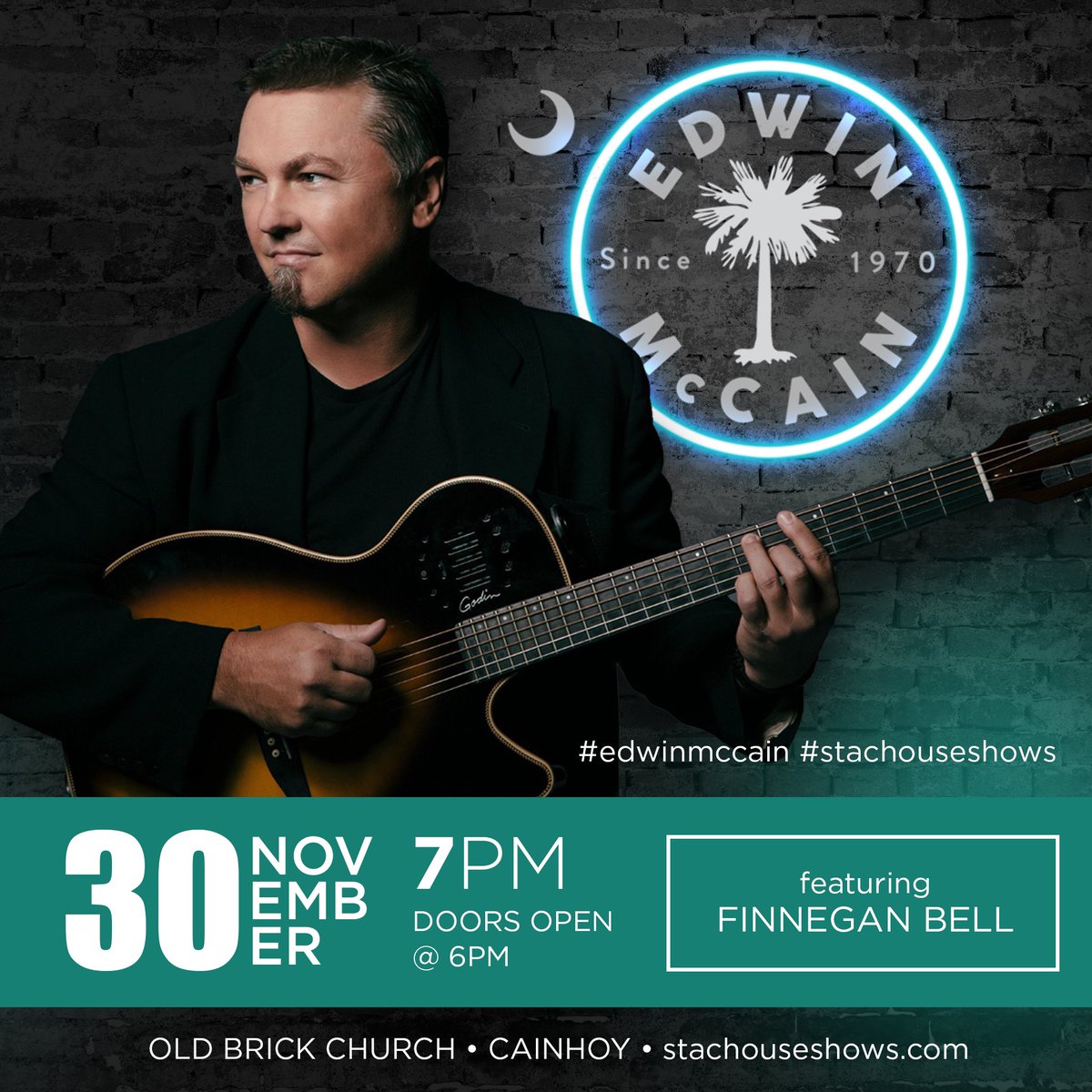 Proud to announce our next show: Nov 30 with @TheEdwinMcCain! Tickets abailable tomorrow at citypapertickets.com...going to be a great night!