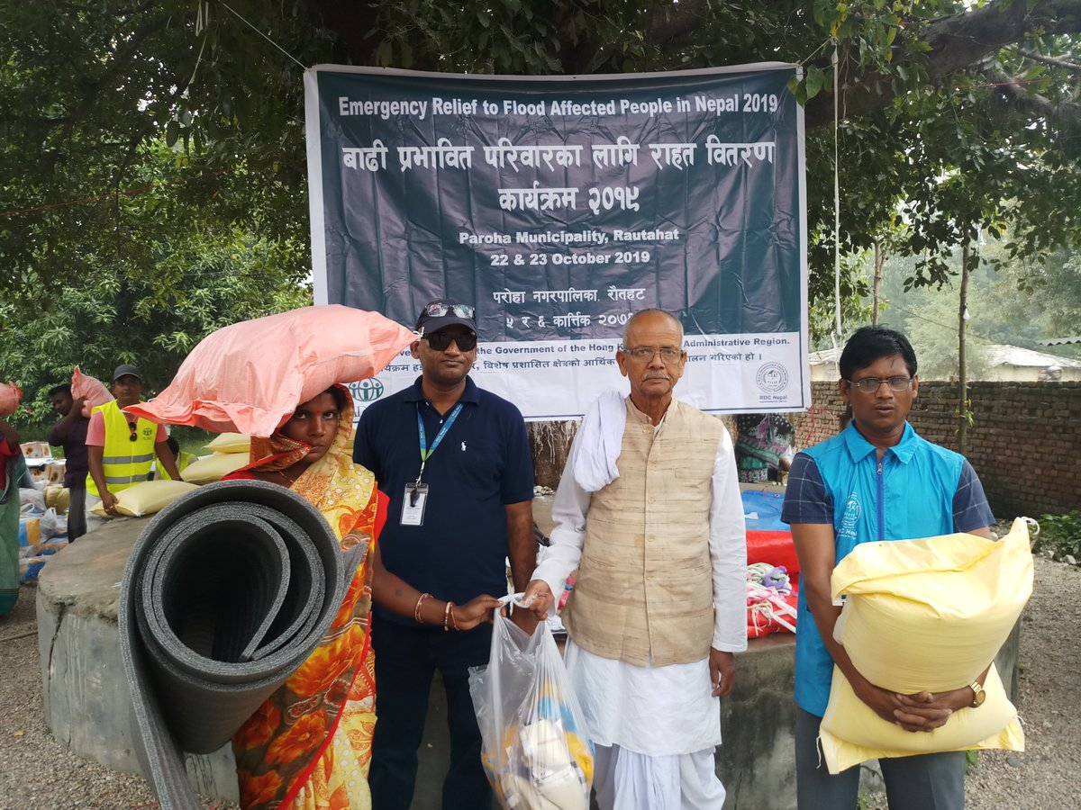 Massive flood and inundation in July 2019 in the southern part of Rautahat left thousands of people under food shortage for basic needs for months. In support of <a href="/ADRANepal/">ADRA Nepal</a>, <a href="/RDC_Nepal/">RDC Nepal</a> distributed food and bedding items to 899 HHs in Paroha Municipality.