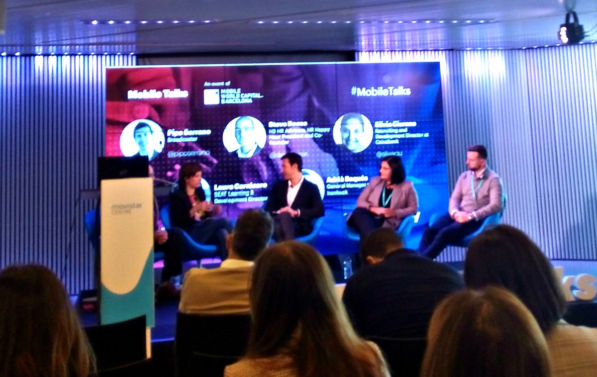 Awesome #MobileTalk panel this morning discussing #reskilling #digitaltalent #futureofwork with <a href="/piposerrano/">Pipo Serrano</a> <a href="/SteveBoese/">Steve Boese</a> Sílvia Ciurana (⁦<a href="/caixabank/">CaixaBank</a>⁩), Laura Carnicero (⁦<a href="/tuSEAT/">SEAT España</a>) and <a href="/adriabaques/">Adri Baqués</a>.
Key takeaway: welcome to the era of lifelong learning!