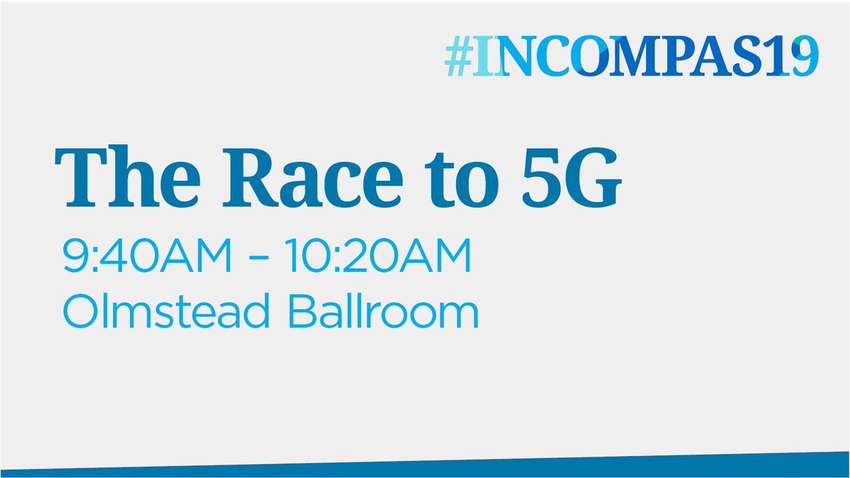 CrownCastle's tweet image. Join our VP of Fiber Operations, Chris Levendos, this morning as he joins other industry experts discussing “The Race to #5G” and our role. #INCOMPAS19