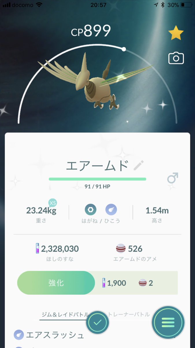 倭鈴 Goと剣盾 ポケモンgo話 ボックスいっぱいで タスク送りになっていたフィールドリサーチ産エアームドが まさかの色違いでした 今消化してたら出てきて仰け反った