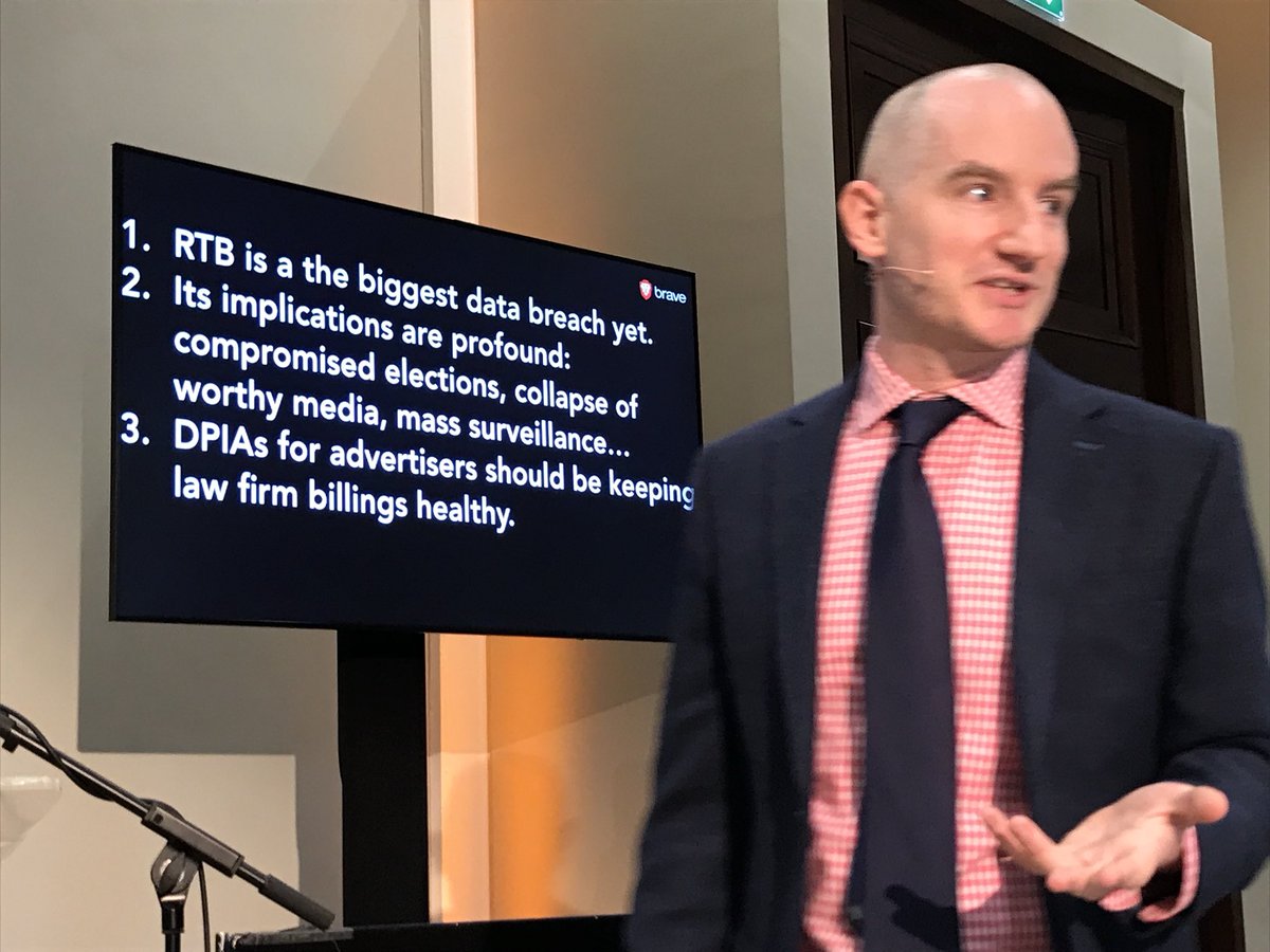 EUstaran's tweet photo. Provocative talk by @johnnyryan at @ArthurCoxLaw #DPLF19 summarised below. https://t.co/b9LRsSMddS