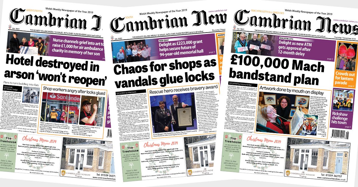 📰 This week's Aberystwyth, South Ceredigion and Machynlleth papers are now on sale

Get yours in shops or as a digital edition at cambrian-news.co.uk/subscribe.cfm