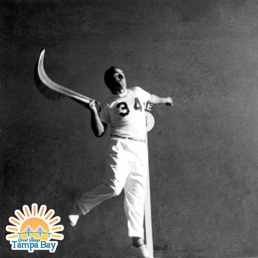 greatthingstb's tweet photo. Do you miss the old Jai Alai fronton in Tampa? (and did you know St Pete has a public Jai Alai court at Puryear Park?)

Jai Alai player in Tampa, likely 1950s-1960s

#tampa #tampabay #tampahistory #jaialai #stpete #gandy https://t.co/NEoVsRhyO3