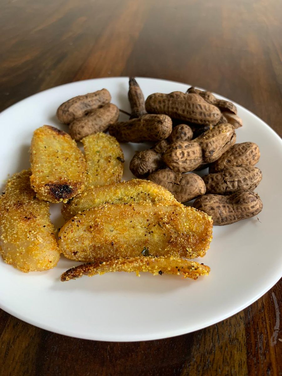 For good hair, skin and hormones - especially if you have endometriosis, painful PMS and high prolactin levels, make the raw banana (made on tava with oil, salt and seasoning as you like) and boiled groundnuts with salt (add salt while boiling them), a part of your routine.