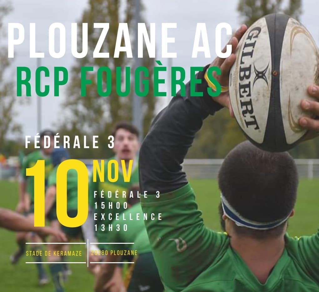 RCPFougeres's tweet photo. 🏉👌 Dimanche 10 Novembre 👌🏉

🔰Les Verts et Jaunes se déplacent Plouzané AC ce week-end au Stade Keramaze ! 👍
🏟 Stade Keramaze - 29280 Plouzané
🕜 Excellence: 13h30
🕞 Fédérale 3: 15h00

🔥😍 RCPF 😍🔥

#parcequefougeres #RugbyBZH #Federale3 #VertsetJaunes #RCPFamily https://t.co/uDbE2aXkcj