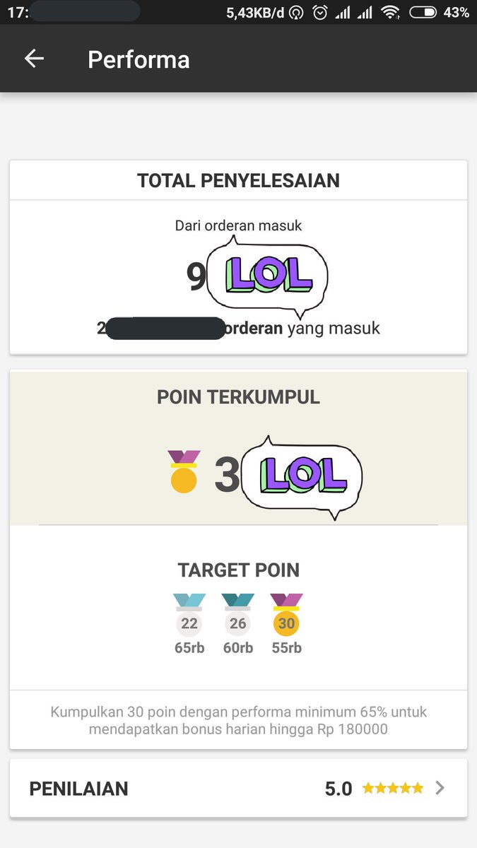 kejO_Online's tweet photo. Bersyukur masih bisa tahan performa di atas 90%.
Performa tinggi orderan buat besok lancar.
#DriverAsli
#BukanDriverKW
#TupoSetiapHari https://t.co/RLyQ1iP0ha