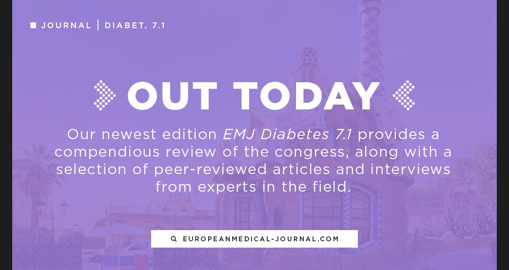 EMJDiabetes's tweet photo. EMJ Diabetes 7.1 has been published! This year’s #EASDCongress has revealed further breakthroughs in the enthralling #diabetes field. Check it out today: https://t.co/GkuuuJyHTO https://t.co/r6GnYHZhiG