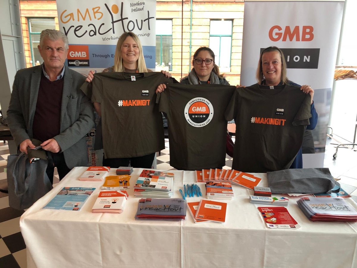 GMBReachout's tweet photo. Today we are promoting learning and skills at the GMB Manufacturing Conference at the Titanic Hotel in Belfast #learningandskills https://t.co/kEvHuNN5pq