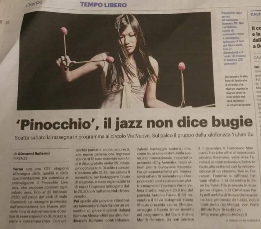 Thank you Pinocchio jazz! We are opening the season on Nov 9th