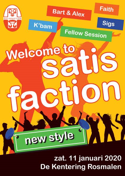 Zaterdag 11 januari 2020 : Welcome to Satisfaction, De Kentering Rosmalen.
Kaartreservering : satisfactionrosmalen.nl
Promo : youtu.be/4RI41TPbaMU