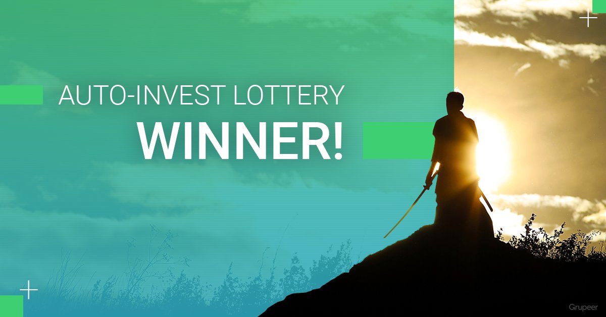 Grupeer_com's tweet photo. We have found the Auto-invest master! 😀The Auto-invest lottery has ended yesterday. The lucky winner🍀 has been contacted and the Eur100 on his account already! 💶
#grupeer #p2p #securedloans #peertopeer #buyback #investments #invest #autoinvest #loans #highestyield #lottery https://t.co/ZWxxQJie4b