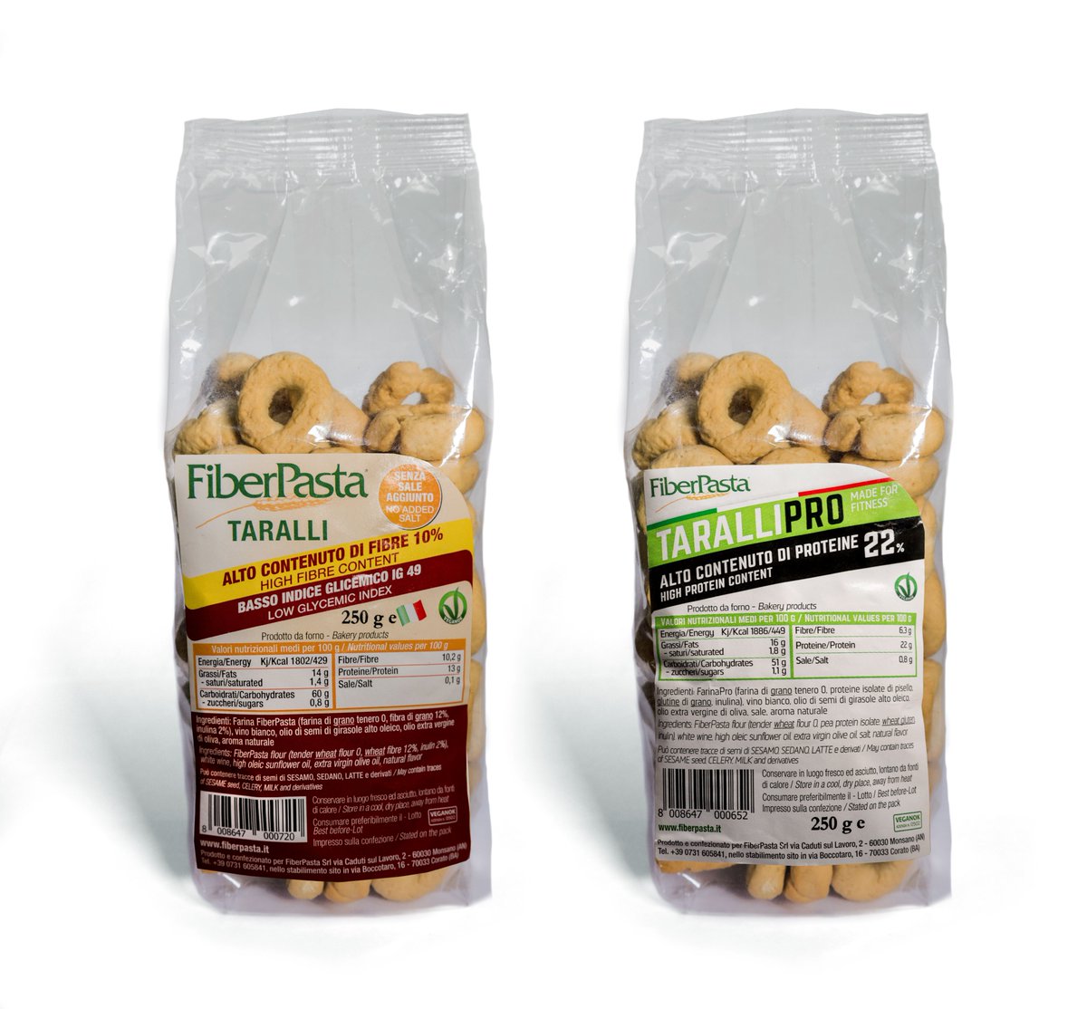 fiberpasta's tweet photo. Sono 𝑓𝑖𝑛𝑎𝑙𝑚𝑒𝑛𝑡𝑒 arrivati i nuovissimi 𝐓𝐀𝐑𝐀𝐋𝐋𝐈 #FiberPasta, in due tipologie:
✅Taralli 𝐅𝐈𝐁𝐄𝐑 a basso indice glicemico / senza sale aggiunto
✅Taralli 𝐏𝐑𝐎 proteici https://t.co/O9F1zAUI87
