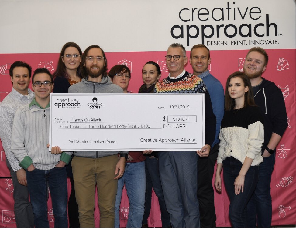 caleroberthall's tweet photo. Hands on Atlanta our 3rd quarter Creative Cares recipient. A huge thanks to -YOU- the customer for to help us build community in Atlanta. 🙏😇❤️ #handsonatlanta #creativecares #chooseatl #atleaders #midtownatl #atleaders #fundraising #mycreativeapproach #handsonatl https://t.co/NLzcWbLlAp