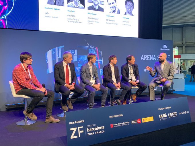 Egile_group's tweet photo. Nuestro compañero José Antonio Valdivieso participando en el Panel #Aeronáutico durante las #IN3DTalks en el 
@industry_arena. Fabricación aditiva y el sector aeroespacial junto a colegas de @Avio_Group, @RUAG, #BMTAerospace, 
@optimus3d

#IndustryArena19 #InstitutionalPartners https://t.co/igyyy7zX7v
