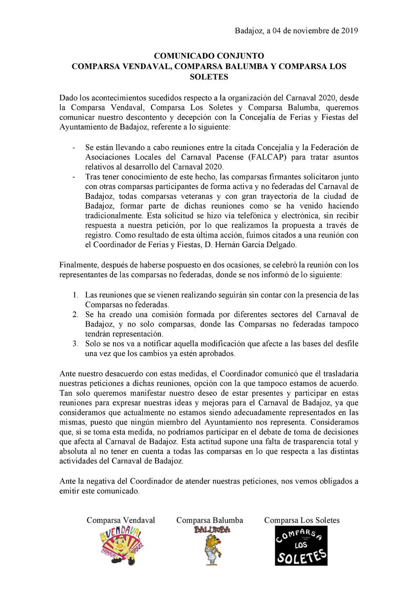Comparsa Vendaval tweet media