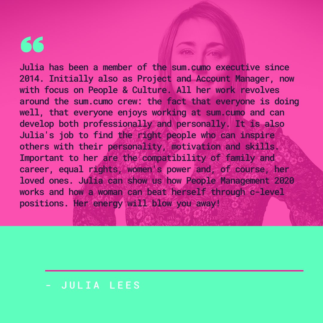 The wonderful Julia Lees is joining our exciting speeker portfolio <a href="/wireflyfestival/">wirefly Tech & Arts Festival</a> - don’t miss out! Purchase your tickets and you're ready to mingle in #hamburg
_______________________
#technews #womenintech #digitalfestival #techfestival #sumcumo #wirefly2020