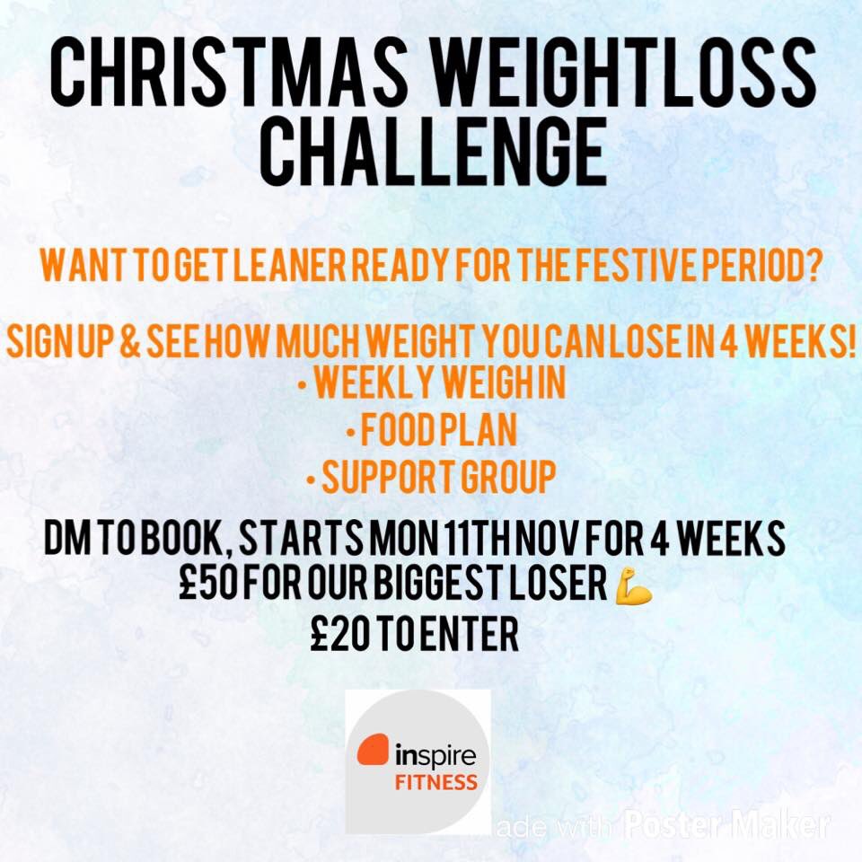 Up a challenge? Join Inspires Biggest Loser competition and we’ll keep you motivated 💪 Non members welcome 😊